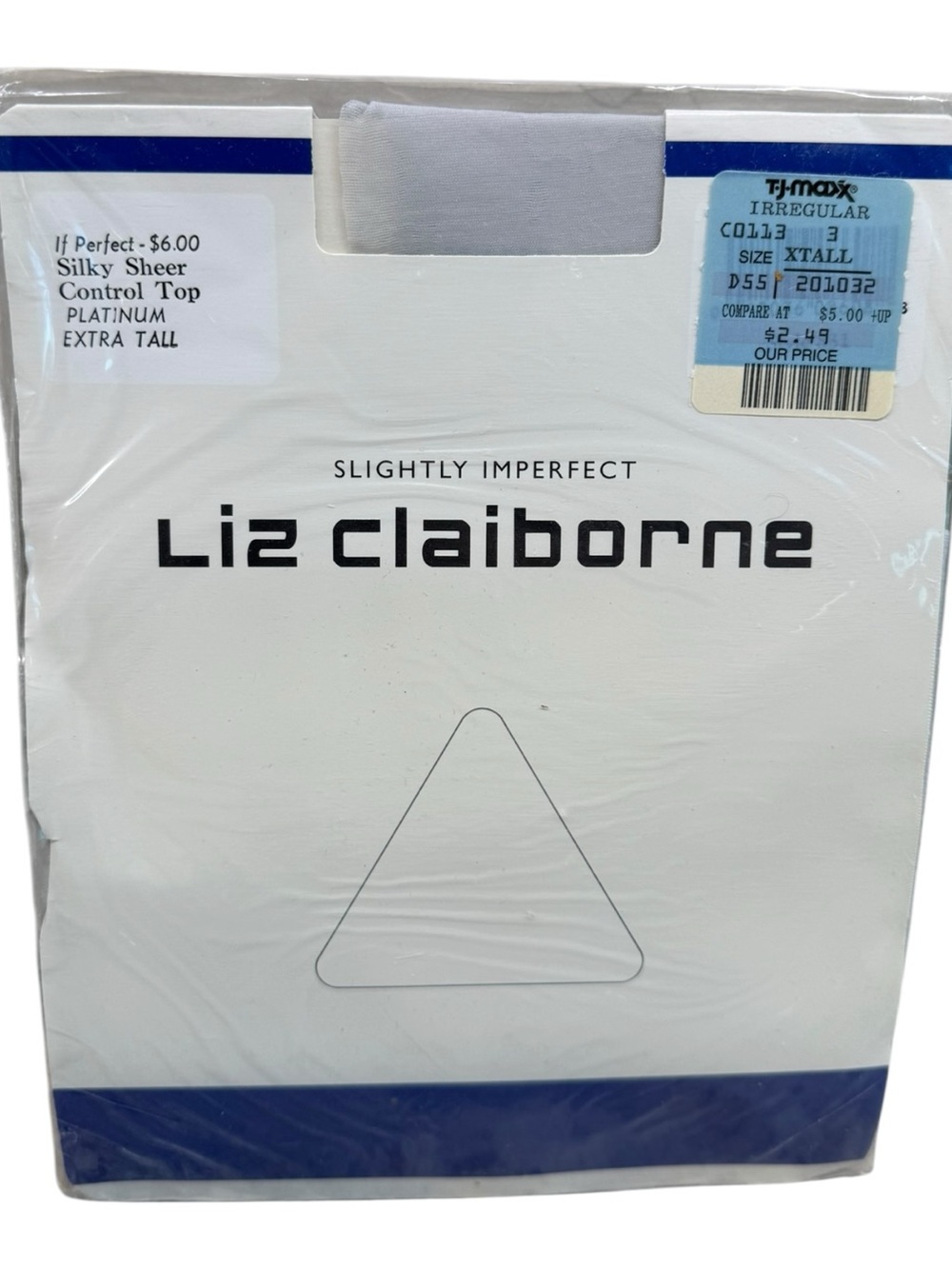 Liz Claiborne Silky Sheer Control Top Pantyhose Extra Tall Platinum